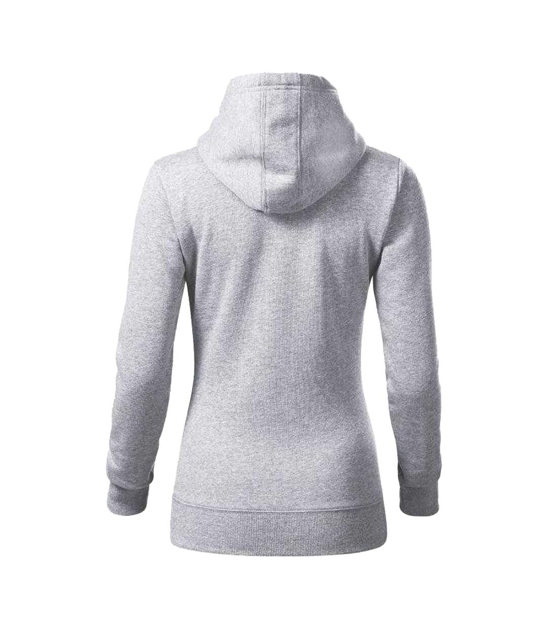 Sweat À Capuche Cape Femme Gris Clair Malfini-2