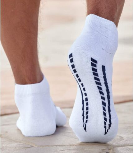 Pack of 4 Men's Sneaker Socks - Navy White