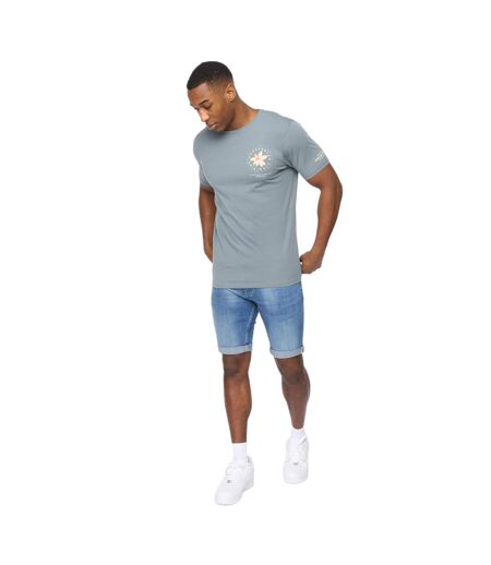 Mens flowers t-shirt blue Crosshatch