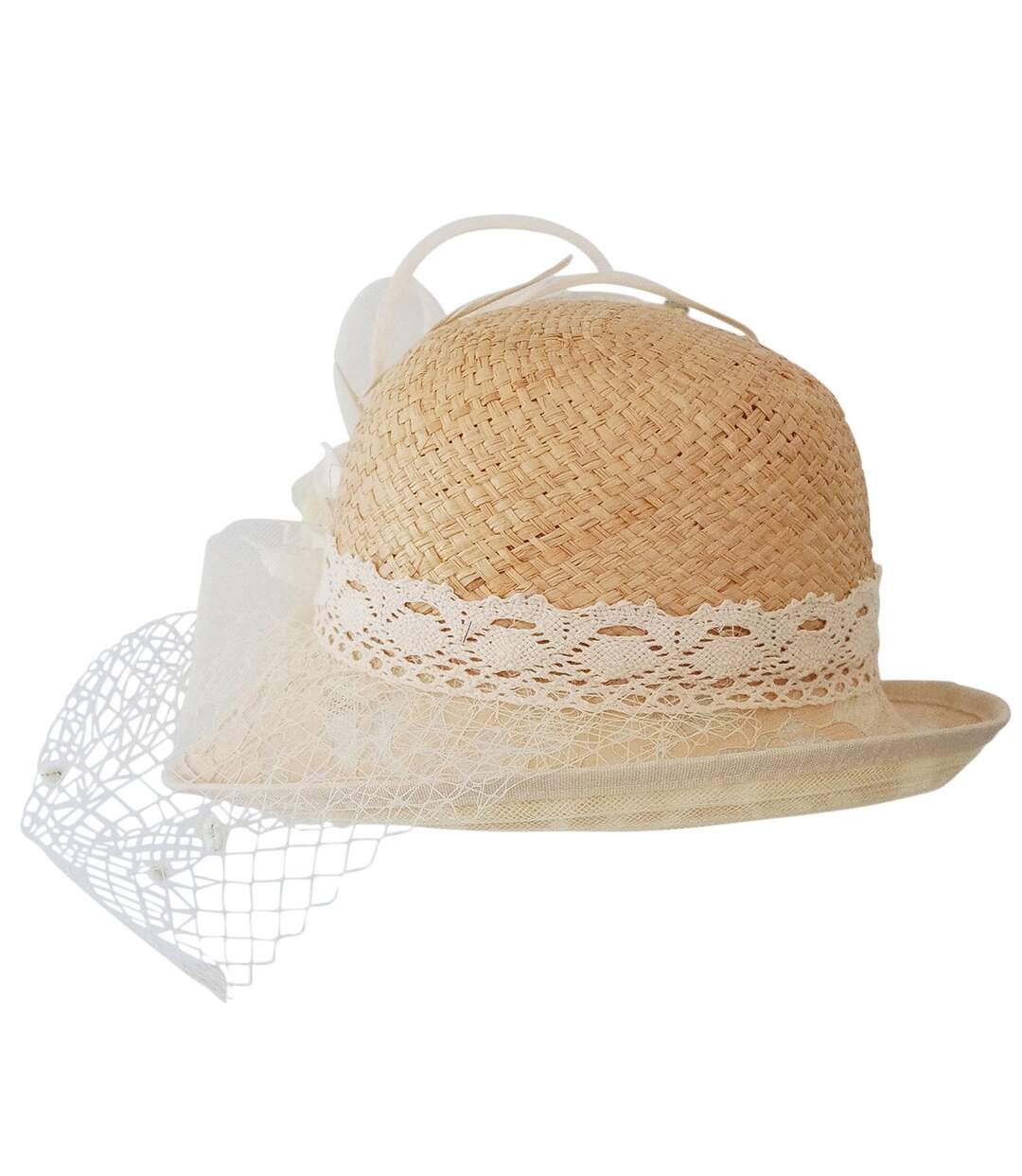 Chapeau cloche de cérémonie dentelle-2