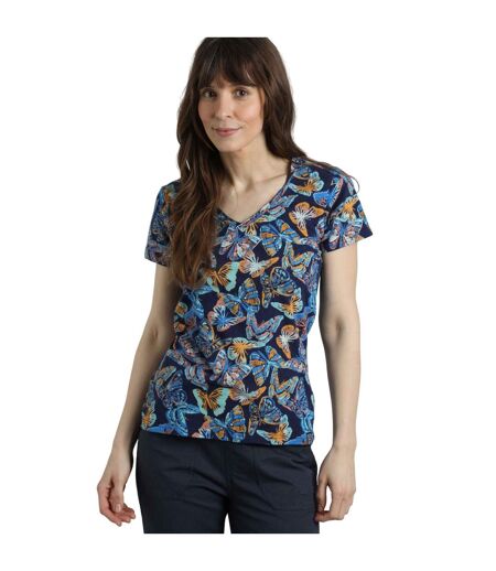 Womens/ladies merica butterflies jersey t-shirt dark blue Weird Fish