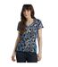Womens/ladies merica butterflies jersey t-shirt dark blue Weird Fish-4