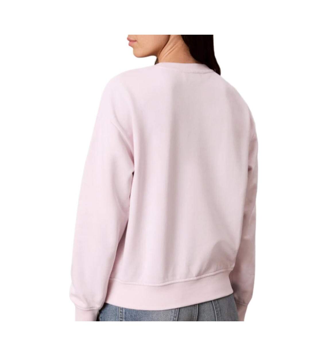 Sweat rose femme calvin klein jeans monogram-2