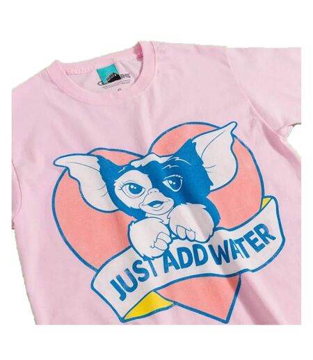 T-shirt Motif Gizmo Cute Just Add Water Adulte Rose Gremlins