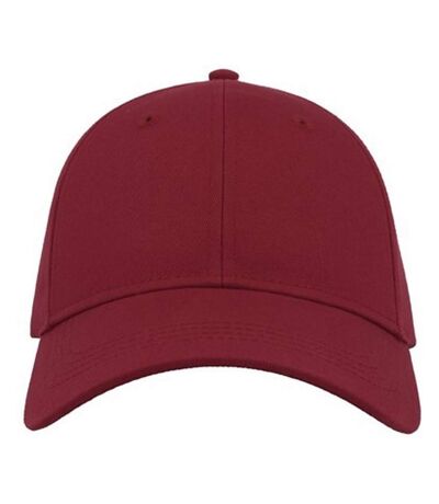 Unisex adult curved twill baseball cap burgundy Atlantis