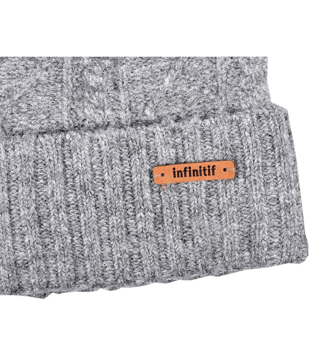 Bonnet Pompon INFINITF Femme 0212 POLAIRE GRIS