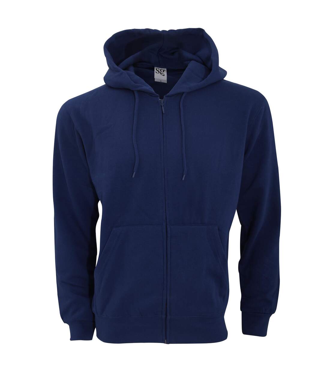 Sweatshirt Uni À Capuche Et Fermeture Zippée Homme Bleu Marine SG-2