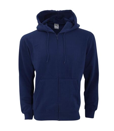 Sweatshirt Uni À Capuche Et Fermeture Zippée Homme Bleu Marine SG