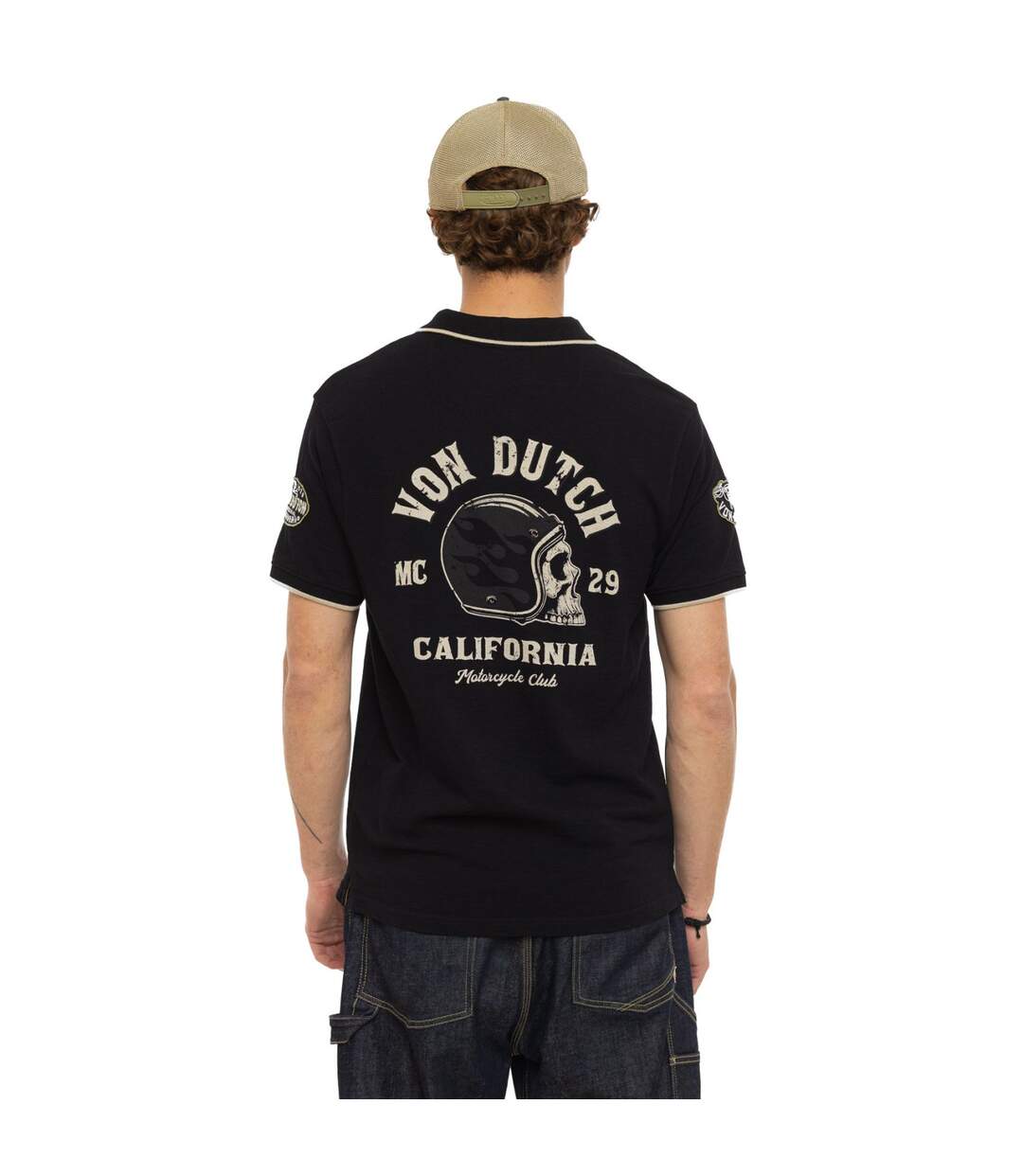 Polo homme maille piquée avec patchs et print dos MC29 Vondutch-3