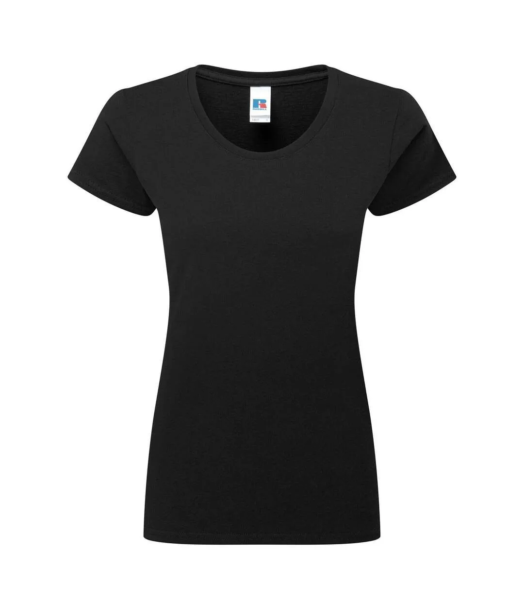 Womens/ladies Authentic Classic T-shirt Black Russell-1