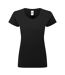 Womens/ladies Authentic Classic T-shirt Black Russell-1