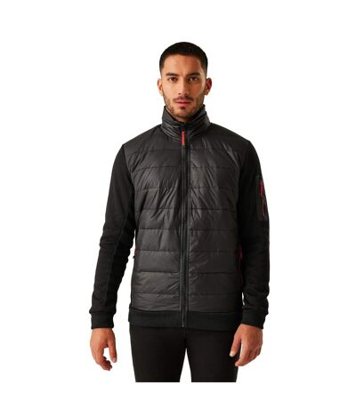 Mens Colliston Baffled Fleece Jacket Black Red Ochre Regatta