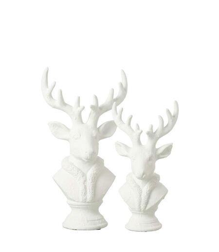 Tête de Cerf en Résine Courchevel 49cm Blanc
