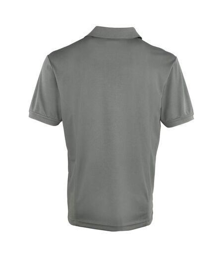 Premier Mens Coolchecker Pique Short Sleeve Polo T-Shirt (Dark Grey) - UTRW4401