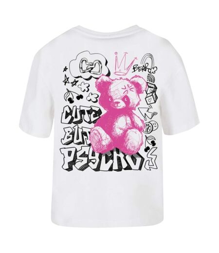 Womens/ladies Cute But Psycho T-shirt Blanc Miss Tee