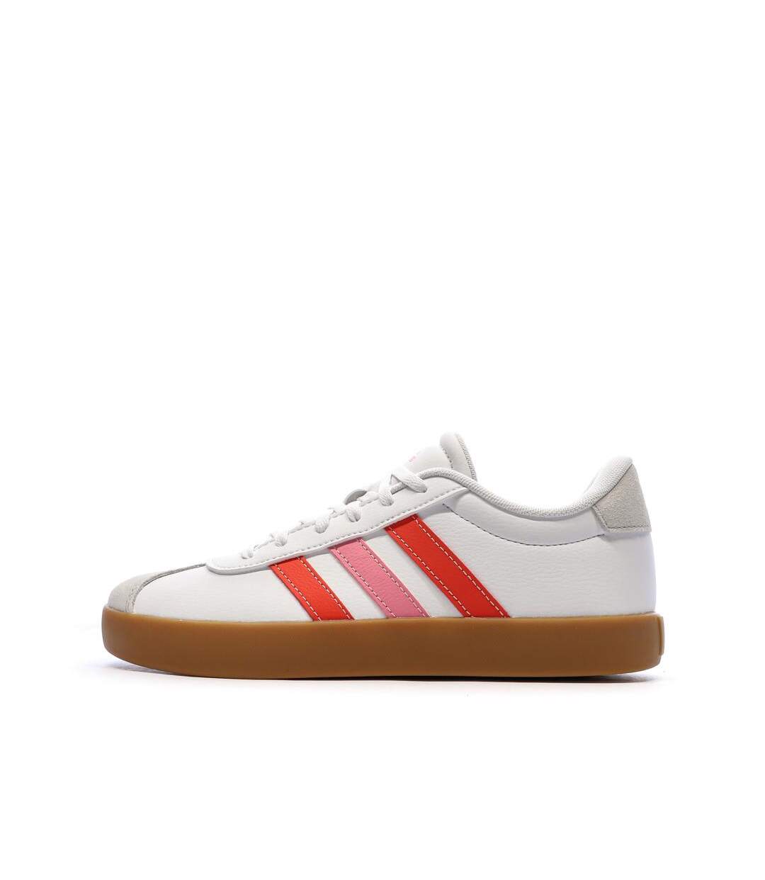 Baskets blanc/rose femme adidas vl court 3.0 k-1