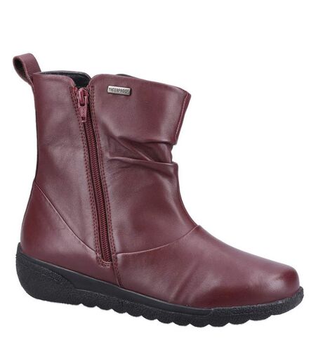Fleet & Foster Womens/Ladies Brecknock Leather Ankle Boots (Burgundy) - UTFS10123