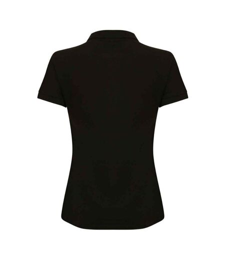Henbury Womens/Ladies Cotton Pique Modern Polo Shirt (Black) - UTPC6443