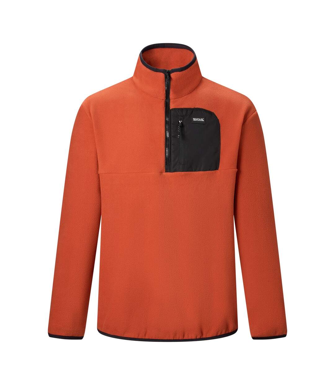 Haut Polaire À Col Montant Zippé Motif/style Panneau Contrasté Frankie Homme Orange Foncé Noir Regatta-2