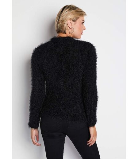Gilet boléro court maille effet poilu