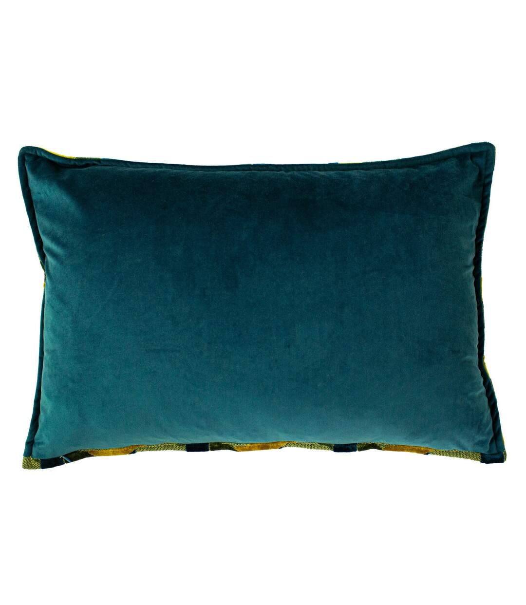 Paoletti delano jacquard velvet cushion cover 60cm x 40cm teal/gold Riva