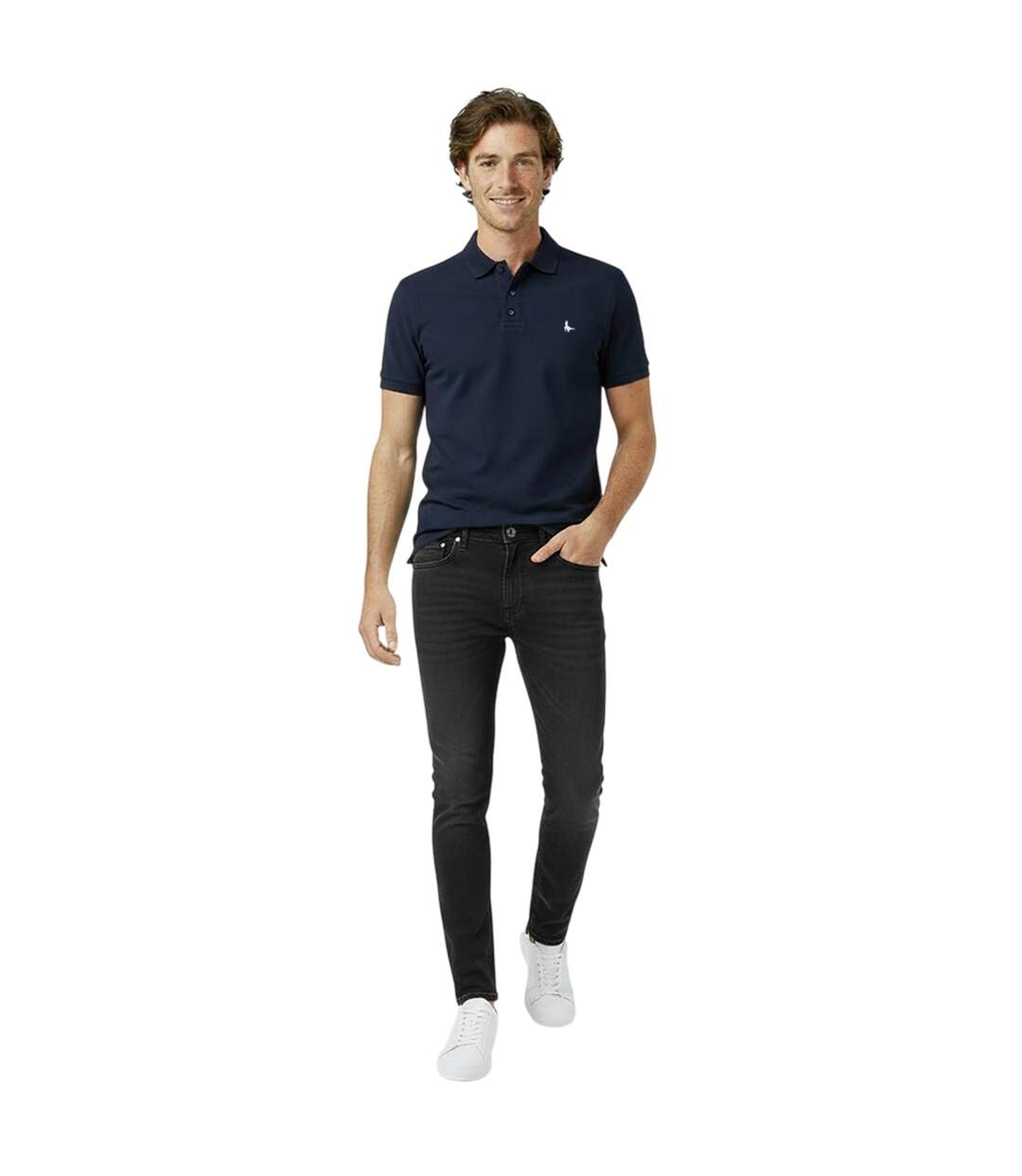 Mens Classic Embroidered Logo Polo Shirt Navy Jack Wills-1