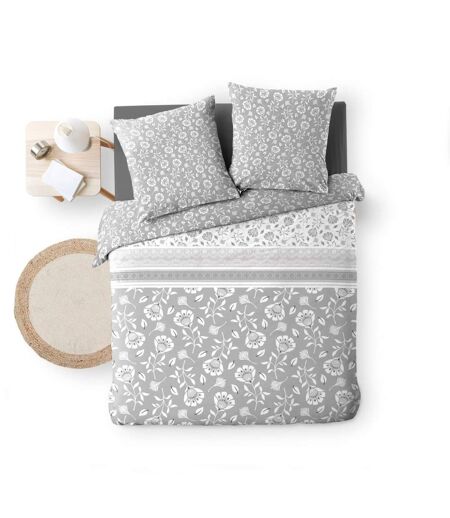 Parure de Lit 3 Pièces Flavie 240x220cm Gris