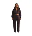 Womens/ladies Classics Cropped Full Zip Hoodie Chocolate Brown Mars The Label-4