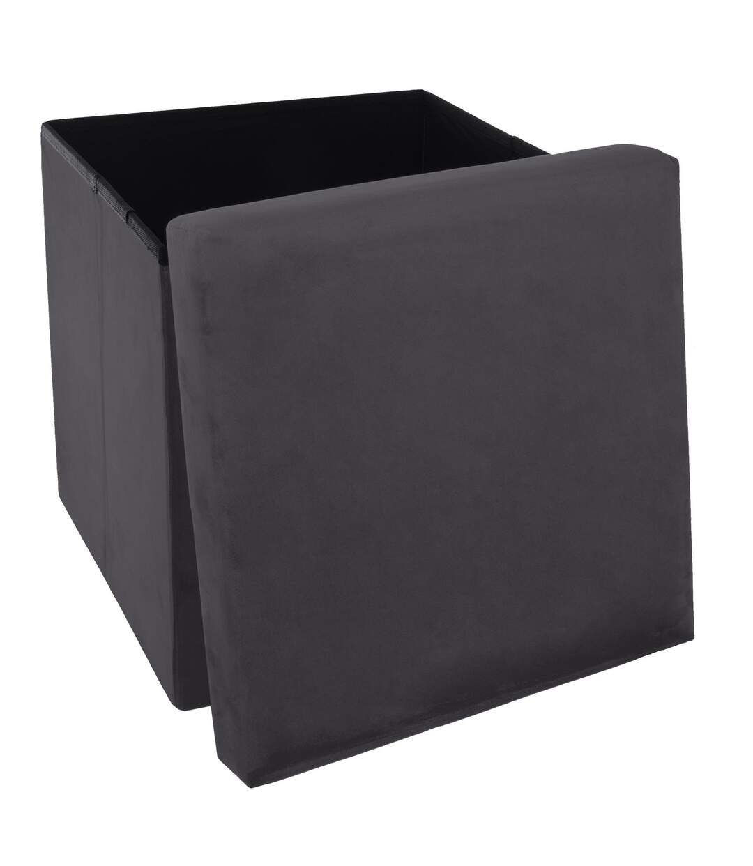 Pouf coffre pliable velours Tess - L. 38 x H. 38 cm-3