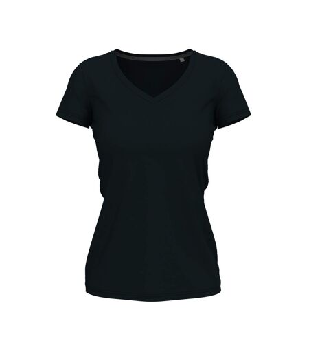 Womens/ladies Claire V Neck T-shirt Midnight Blue Stedman
