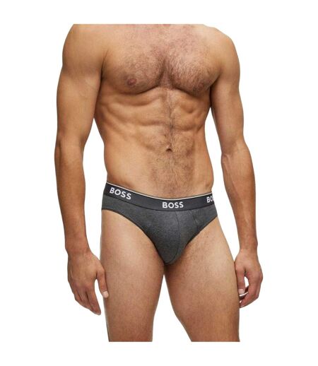 Pack Of 3  Mens Premium Cotton Briefs  Grey Dark Grey Black Boss