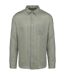 Mens linen long-sleeved shirt almond green Spasso-1