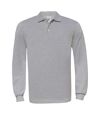Polo homme manches longues - PU414 - gris heather