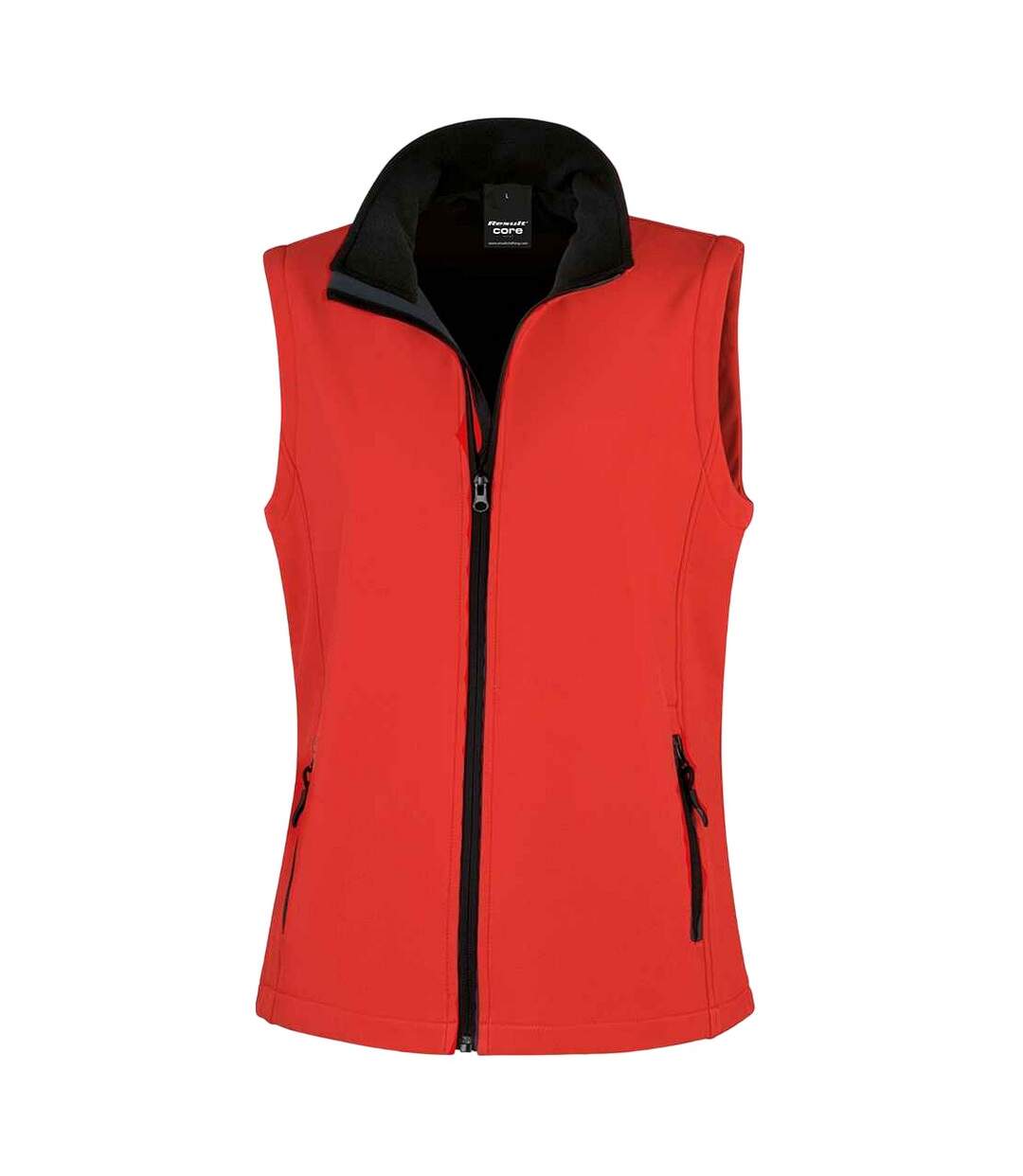 Womens/ladies Core Printable Soft Shell Bodywarmer Red Black Result-2