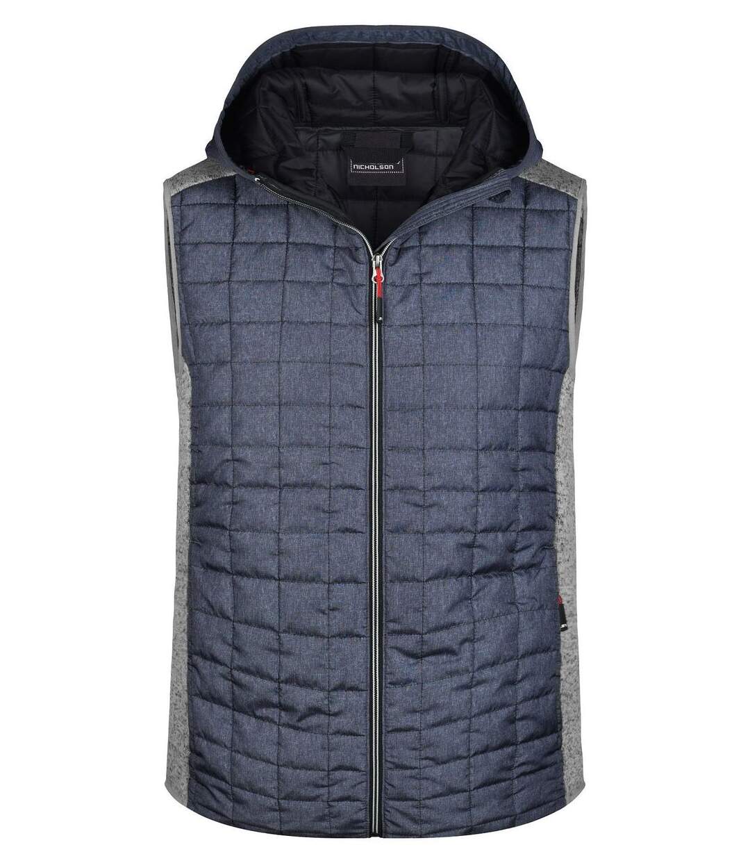 Veste tricot matelassée sans manches - homme - JN768 - gris foncé et gris clair-1