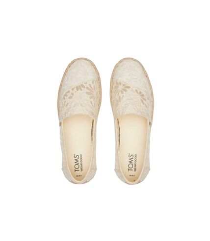 Womens/ladies alpargata rope 2.0 floral lace espadrilles natural Toms