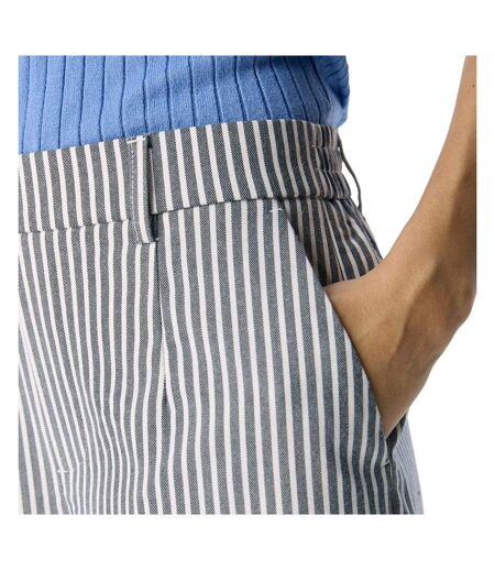 Pantalon large rayures marine/blanc femme object lisa