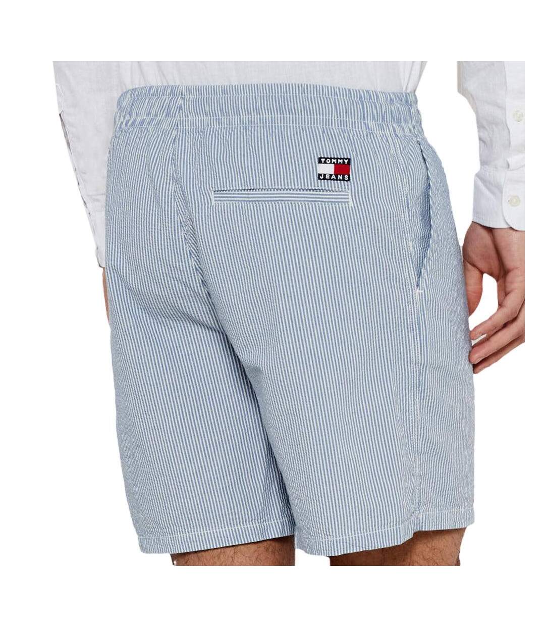 Short bleu homme tommy jeans seersucker - l-2