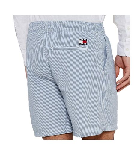 Short bleu homme tommy jeans seersucker - l