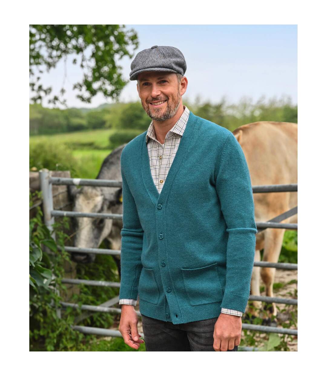 Cardigan Homme Turquoise Pâle WoolOvers-1