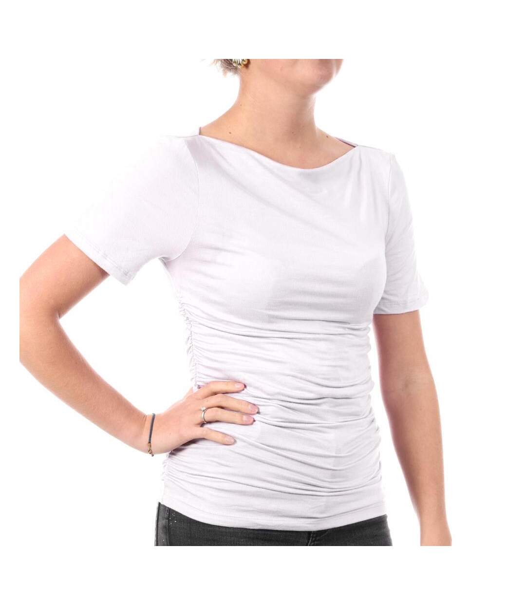 T-Shirt blanc femme vero moda saanv-1