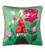 Flower girl illustration cushion cover 43cm x 43cm green Kate Merritt