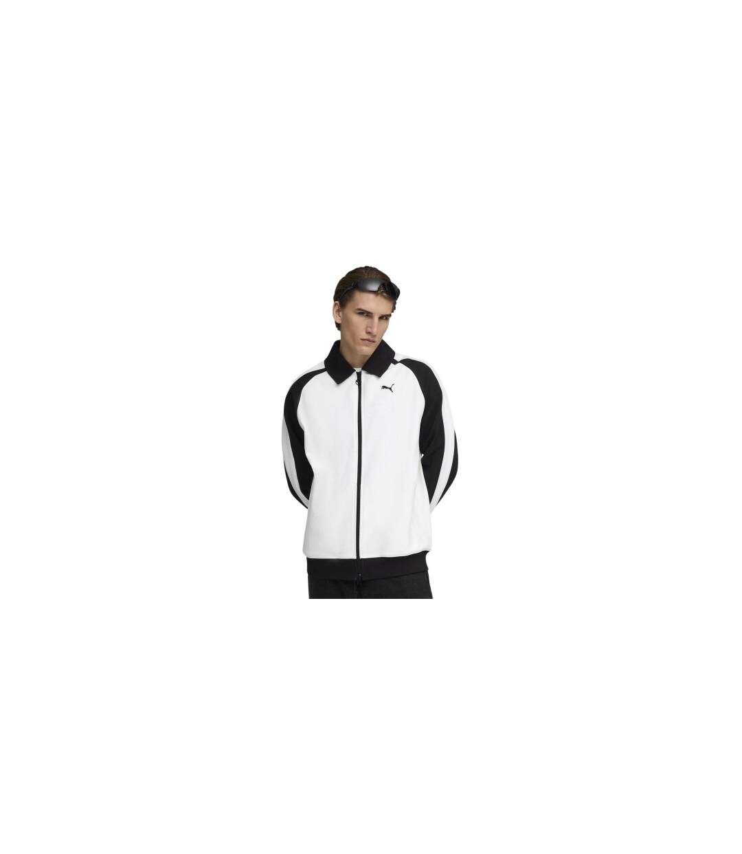 Mens T7 Tracksuit Top White Black Puma-1