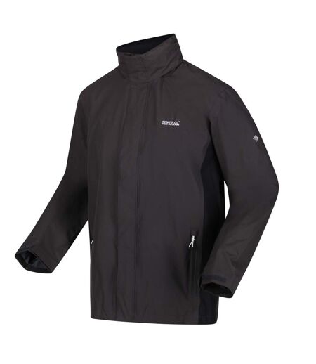 Regatta Great Outdoors Mens Outdoor Classic Matt Hooded Waterproof Jacket (Ash/Black) - UTRG919