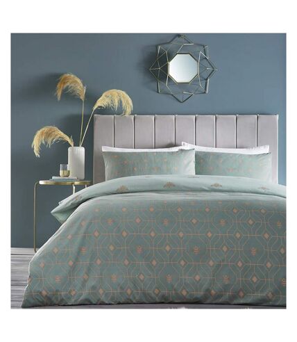 Bee deco geometric duvet cover set eau de nil Furn