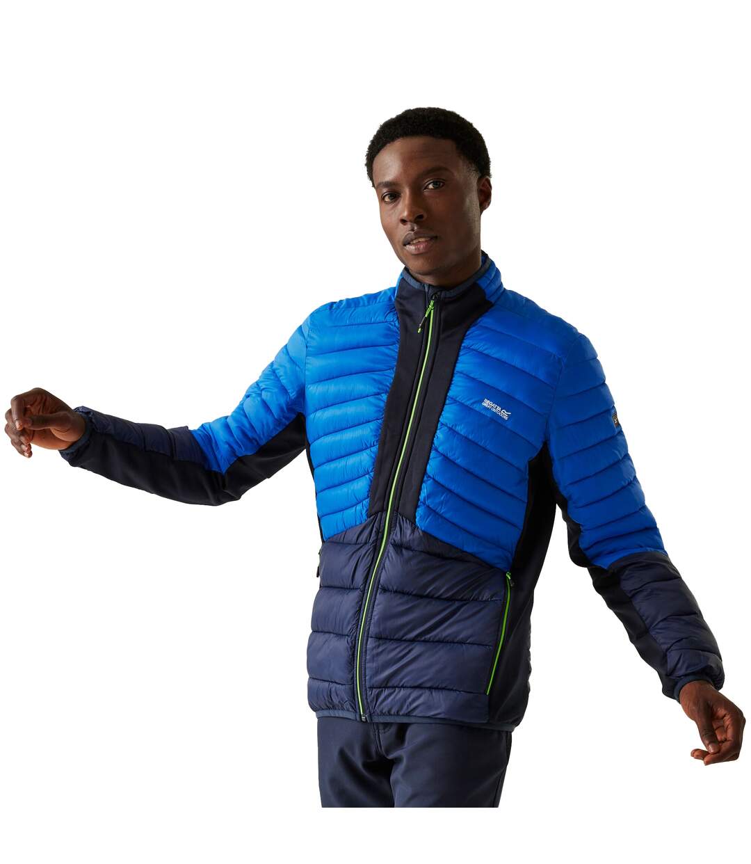 Mens Leedre Colour Block Hybrid Jacket Olympian Blue Navy Regatta-1