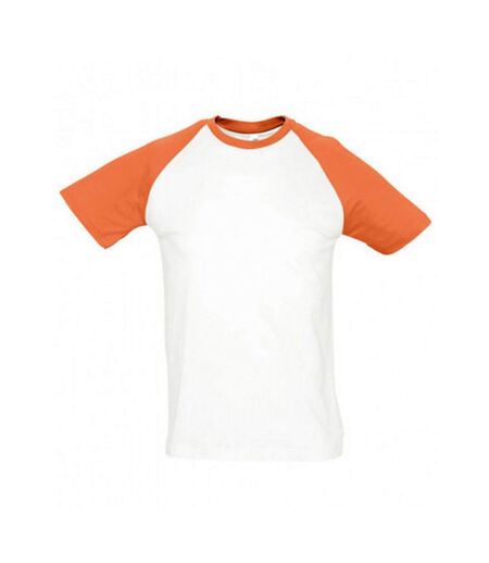 T-shirt manches courtes funky homme blanc/orange SOLS