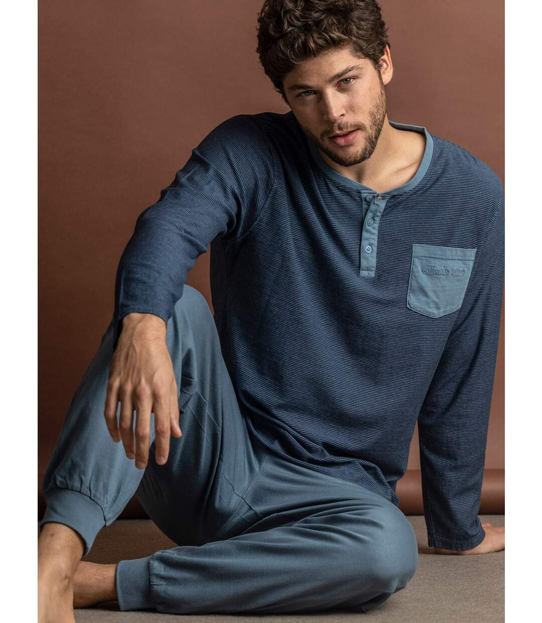 Pyjama tenue d'intérieur pantalon et haut Azure A Antonio Miro Admas-3