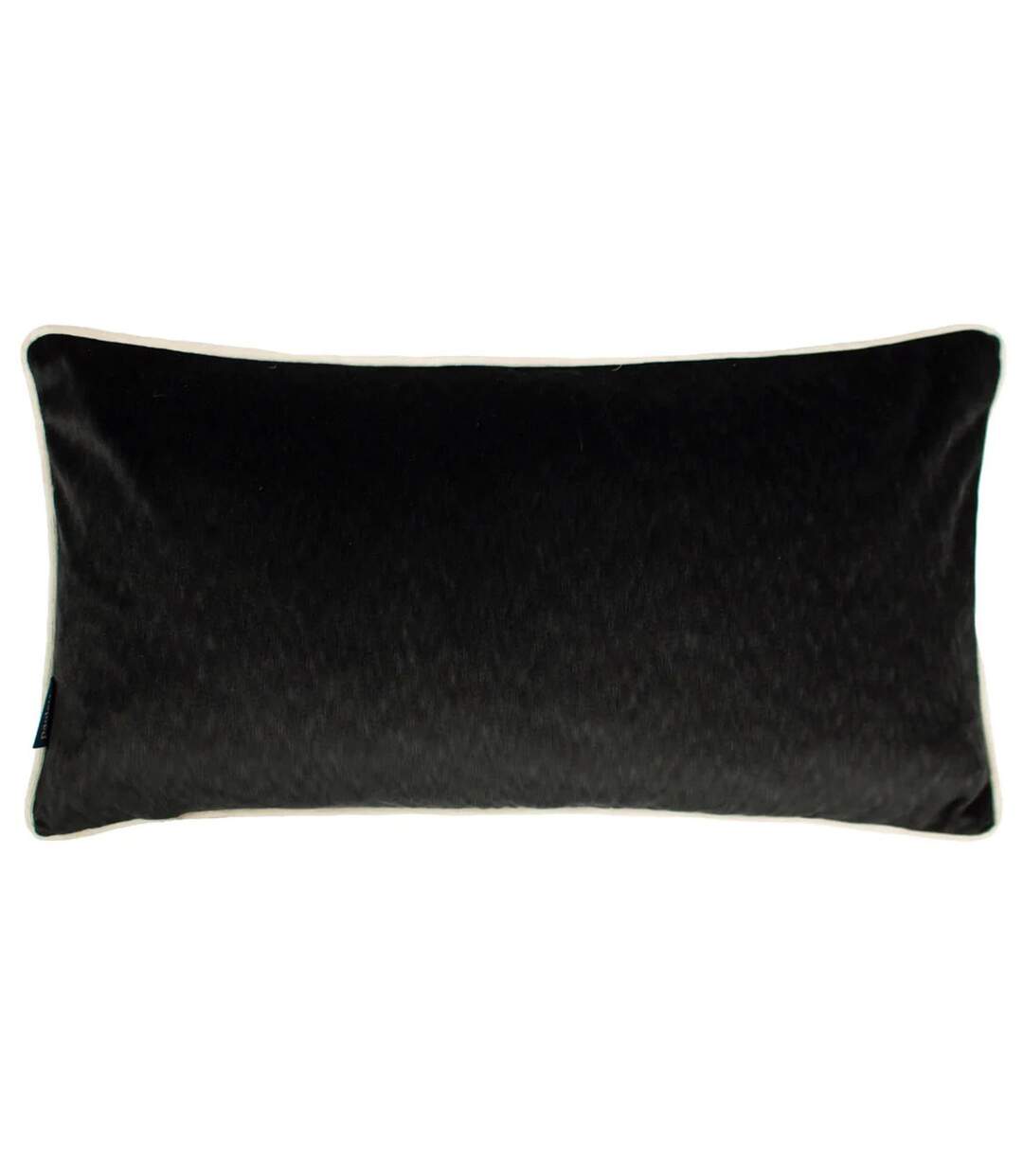 Torto velvet rectangular cushion cover 30cm x 60cm black/ivory Paoletti