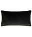 Torto velvet rectangular cushion cover 30cm x 60cm black/ivory Paoletti-1